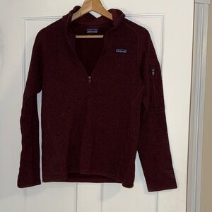 Patagonia Women's Burgundy Zip-Up Sweater